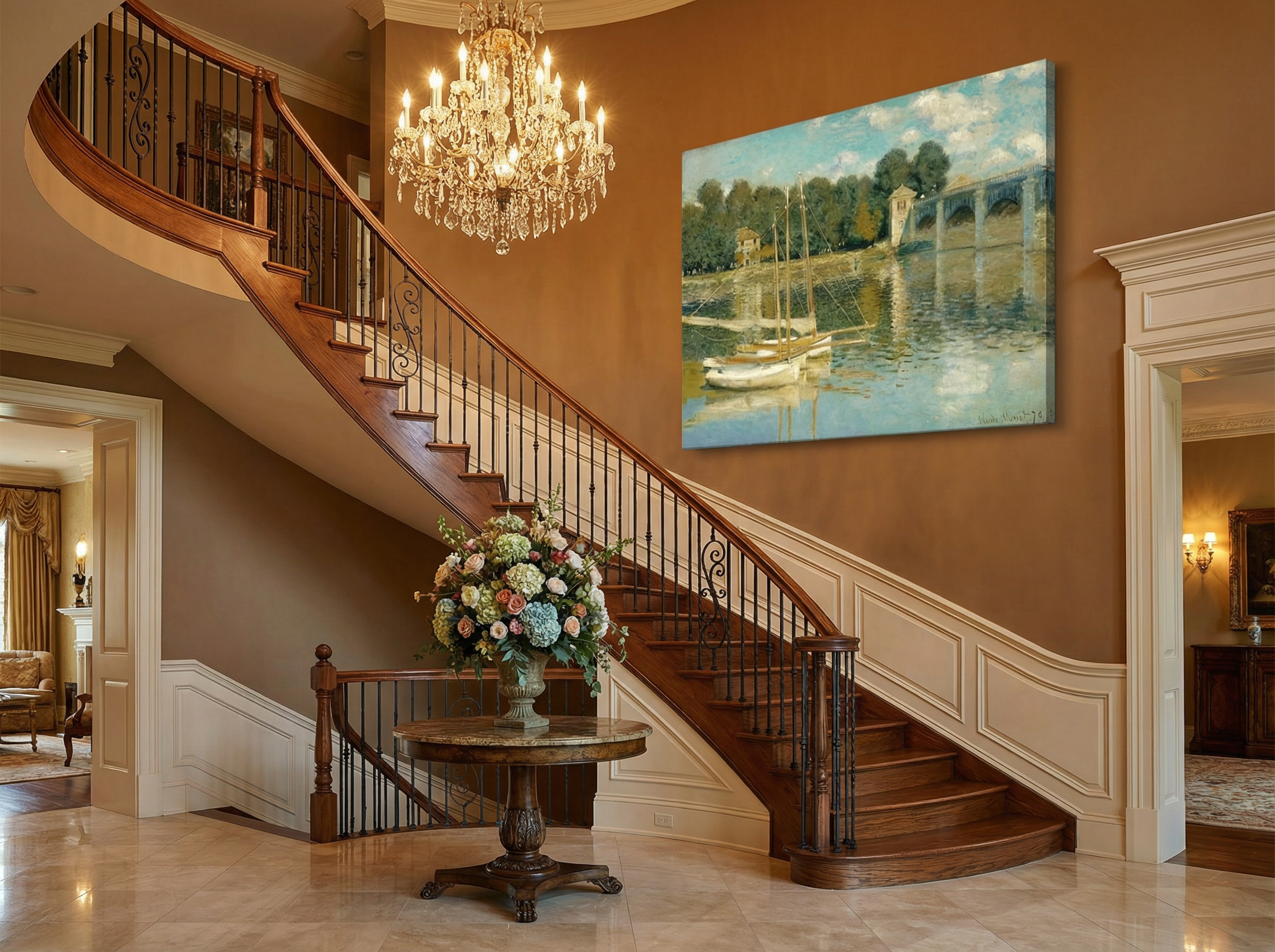 Argenteuil Köprüsü Argenteuil Köprüsü kanvas tablo Claude Monet baskı