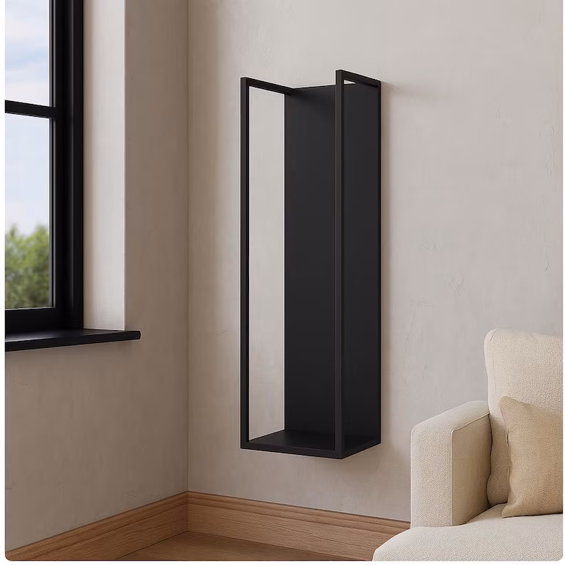 Duvar Tipi Metal Odunluk – İnce Dikey Şömine Odun Rafı1