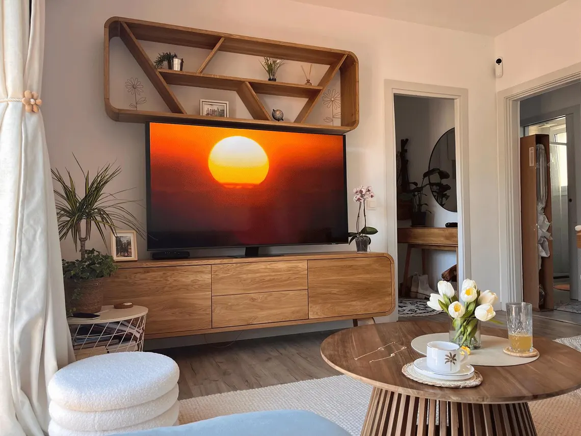 Geometrik Ahşap Raf Ünitesi4