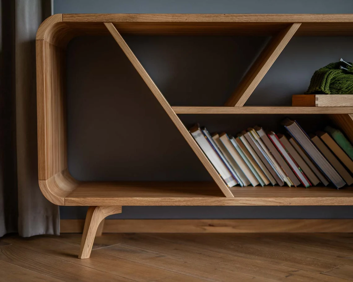 Geometrik Ahşap Raf Ünitesi6