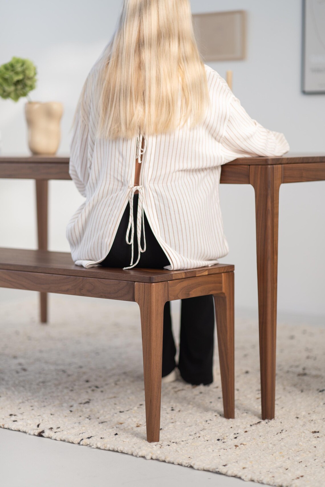 Masif Ahşap Masa & Bench4