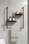 Metal Banyo Havlu Rafı – Çift Katlı Duvar Rafı