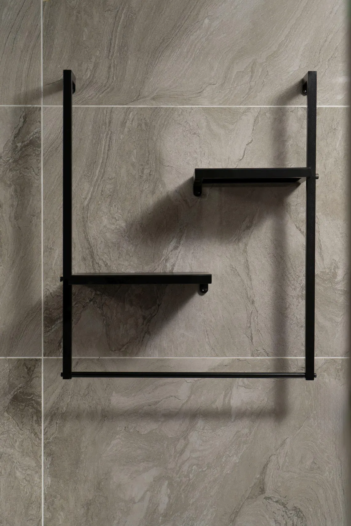 Metal Banyo Havlu Rafı – Çift Katlı Duvar Rafı7