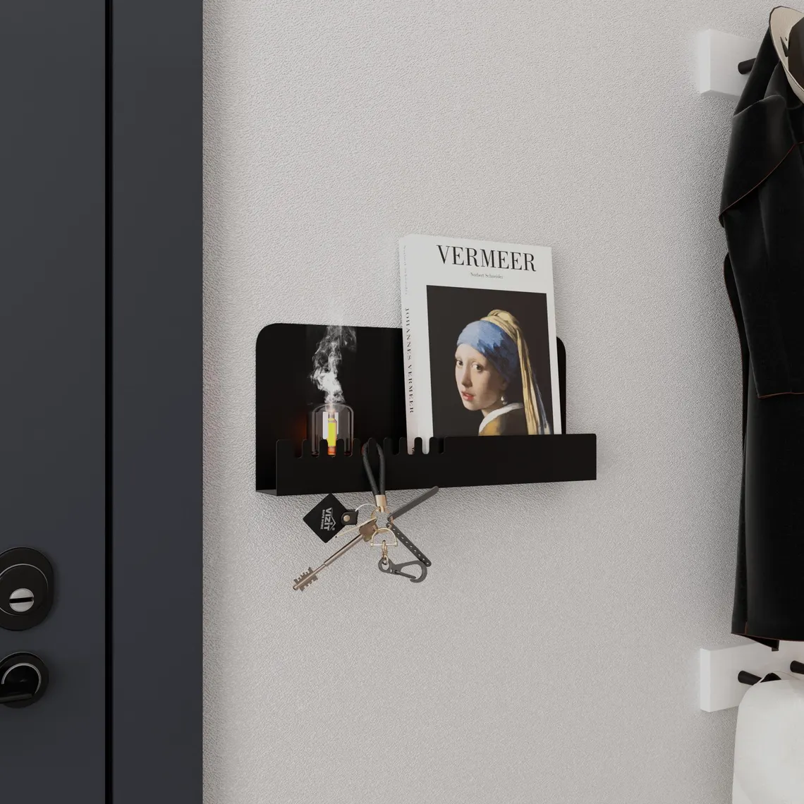 Metal Duvar Anahtarlık Rafı