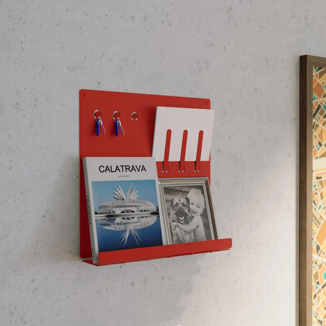 Metal Duvar Düzenleyici – Dergilik ve Anahtarlık Rafı