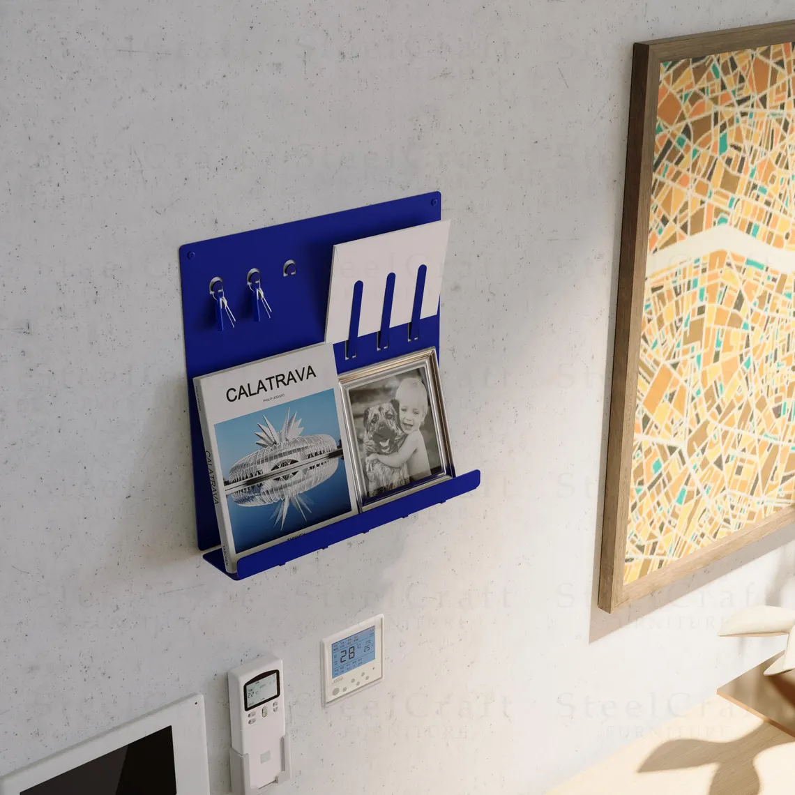 Metal Duvar Düzenleyici – Dergilik ve Anahtarlık Rafı2