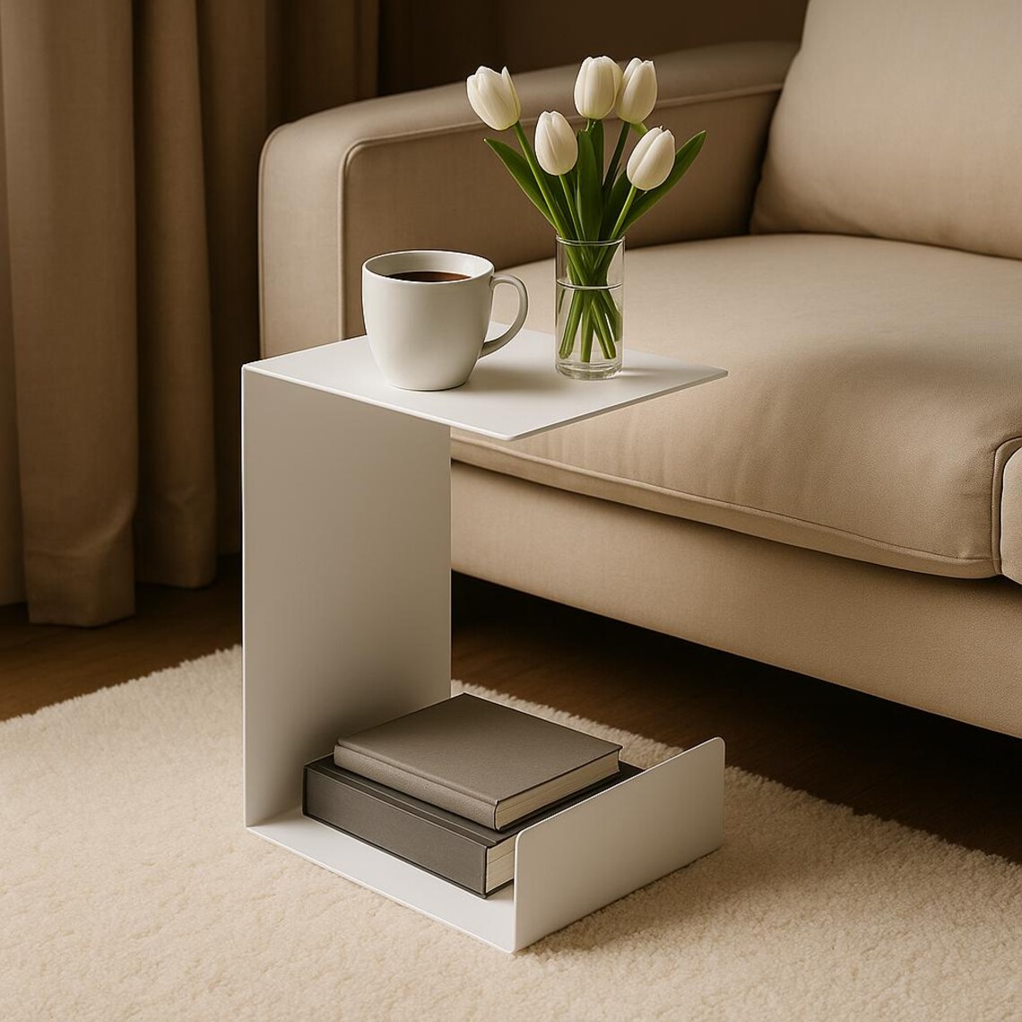 Modern C Form Metal Orta Sehpa2