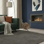 Modern Kavisli Siyah Metal Odunluk