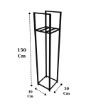 Modern Siyah Metal Raflı İç Mekân Odunluk