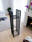Siyah Metal Odunluk Raf1