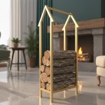 Yüksek Metal Odunluk – Modern Ev Formlu Şömine Odunluğu