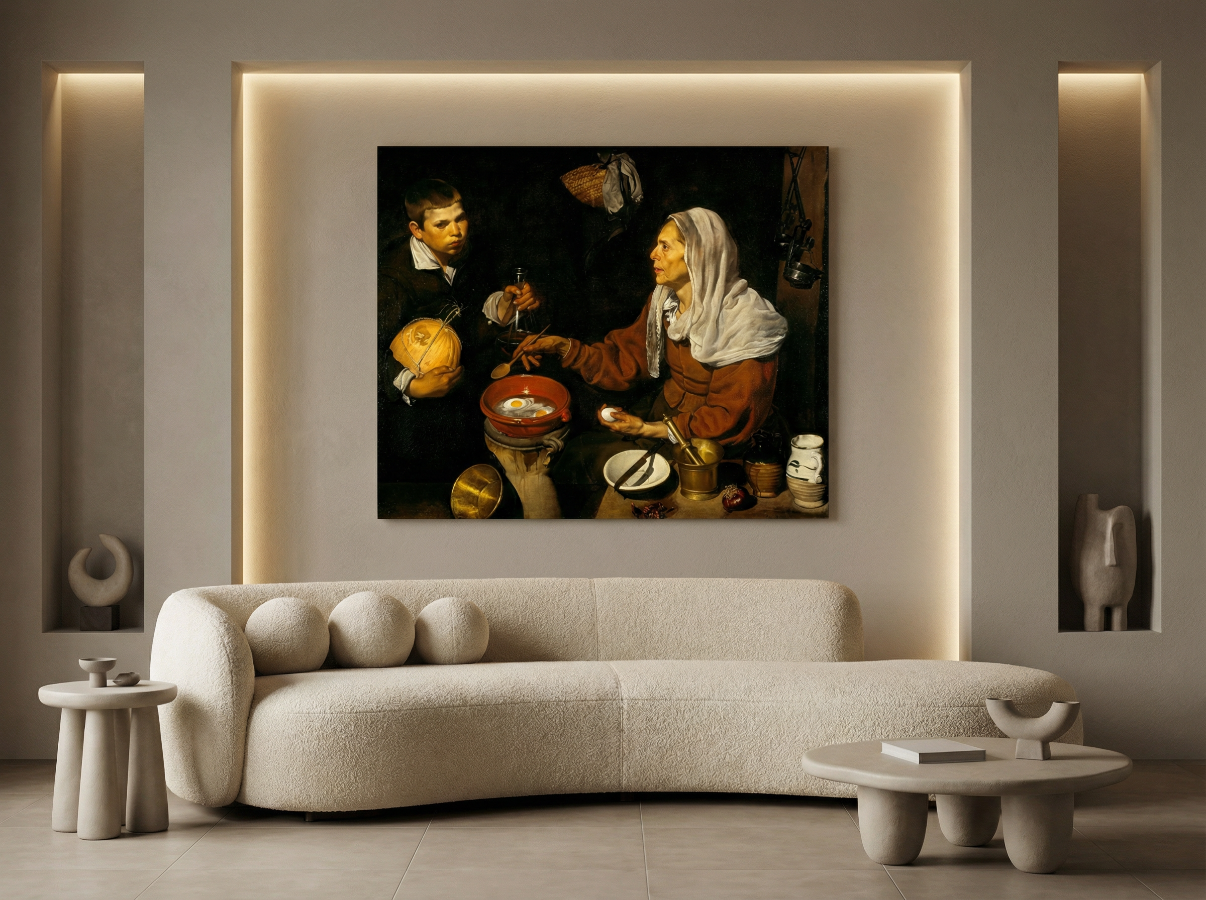 Yumurta Pişiren Yaşlı Kadın diego velázquez