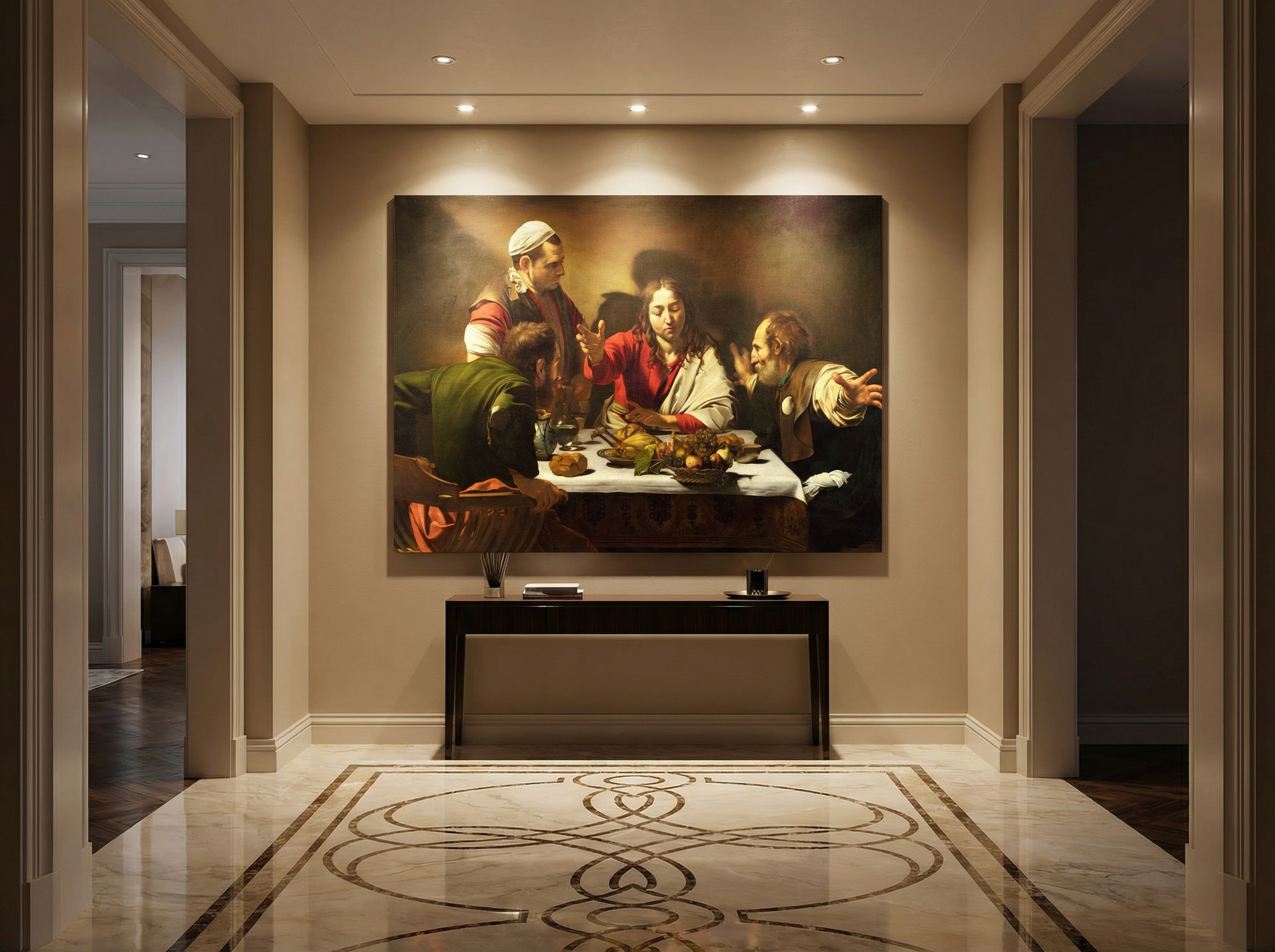 caravaggio emmaus'ta yemek